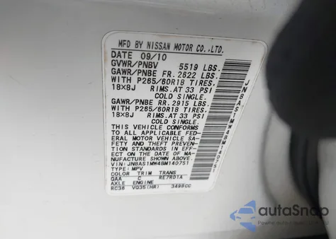 2011 Infiniti Fx35 from USA, damaged, VIN JN8AS1MW4BM140751